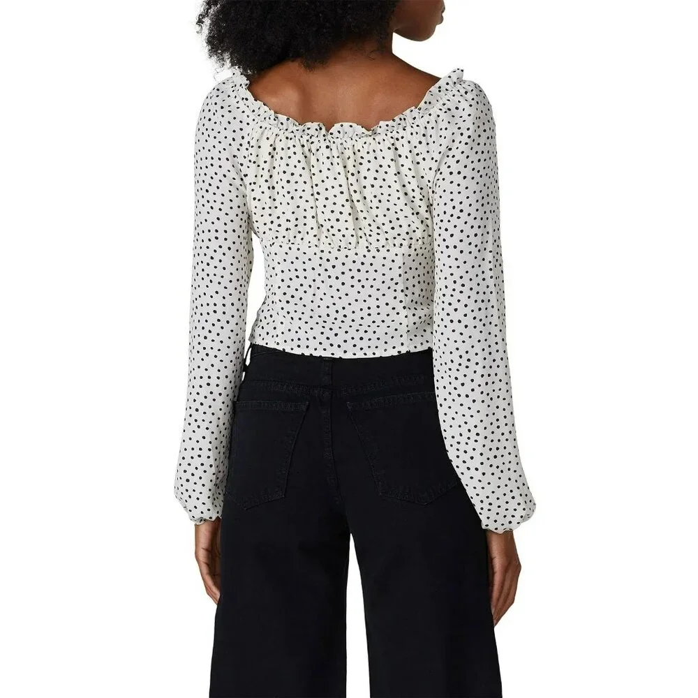 Polka Dot Ruffle Blouse - Picture 3 of 5
